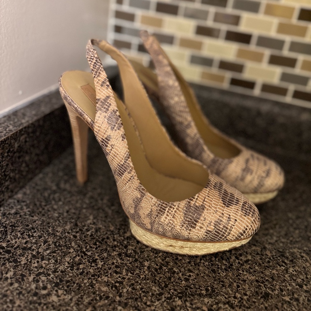 BCBGMAXAZRIA Snakeskin Pumps